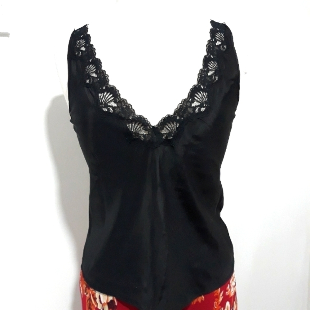 Lady Lynne vintage sheer black camisole size Medium